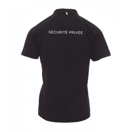 Polo noir SECURITE polyester