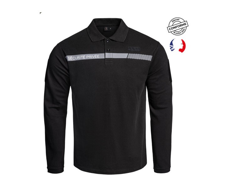 A10 Polo Sécu-one "Sécurité privée" noir manches longues A10 Polo Sécu-one "Sécurité privée" noir manches longues