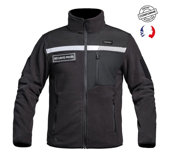 A10 Veste Polaire Sécu-one "Sécurité privée" noir