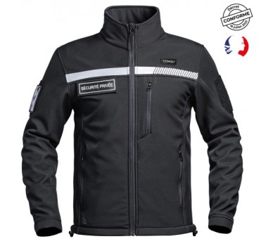 A10 Veste Softshell Sécu-one "Sécurité privée" noir A10 Veste Softshell Sécu-one "Sécurité privée" noir