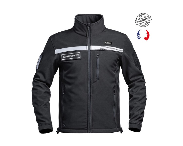 A10 Veste Softshell Sécu-one "Sécurité privée" noir A10 Veste Softshell Sécu-one "Sécurité privée" noir