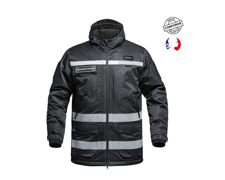 A10 Parka Hardshell Sécu-One "Sécurité privée" HV noir A10 Parka Hardshell Sécu-One "Sécurité privée" HV noir