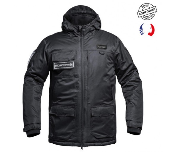 A10 Parka Hardshell Sécu-One "Sécurité privée" noir