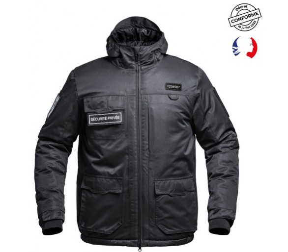 A10 Blouson Hardshell Sécu-One "Sécurité privée" noir