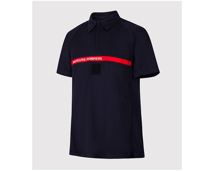 Polo marine bande rouge Sapeurs Pompiers