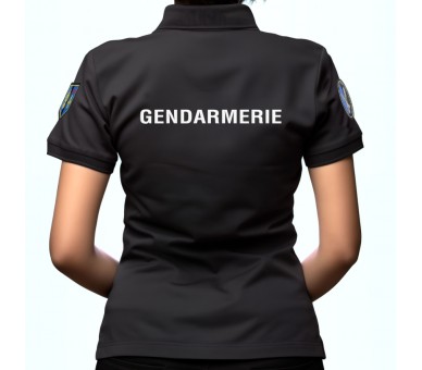 PATROL Polo Gendarmerie Noir manches courtes Femme Cooldry