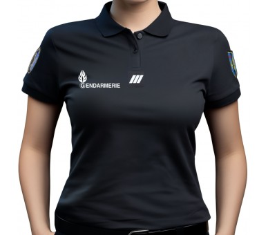 PATROL Polo Gendarmerie Noir manches courtes Femme Cooldry
