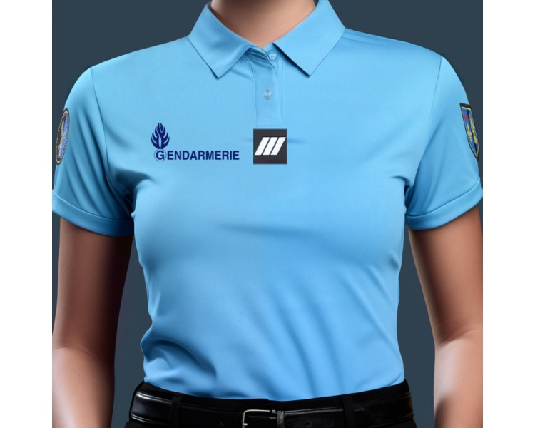 PATROL Polo Gendarmerie Bleu manches courtes Femme Cooldry