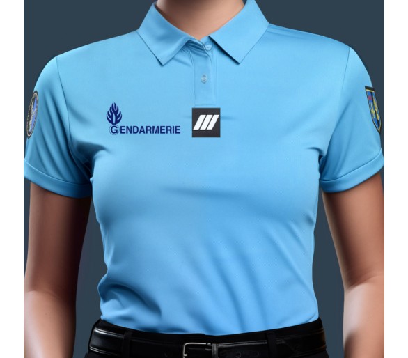 PATROL Polo Gendarmerie Bleu manches courtes Femme Cooldry