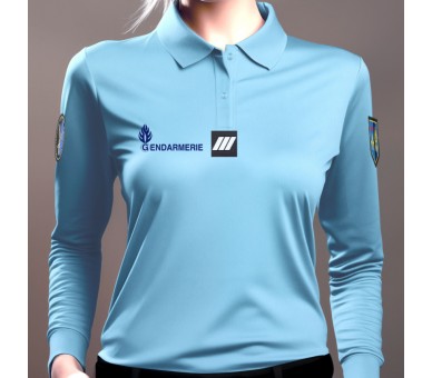 PATROL Polo Gendarmerie Bleu manches longues Femme Cooldry