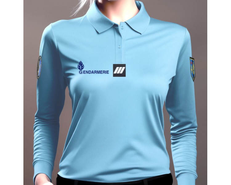 PATROL Polo Gendarmerie Bleu manches longues Femme Cooldry