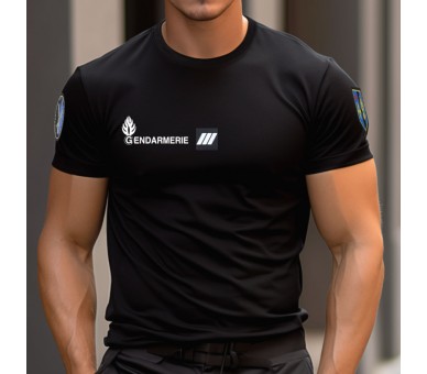 PATROL Tee-shirt Gendarmerie Noir Cooldry