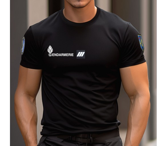 PATROL Tee-shirt Gendarmerie Noir Cooldry