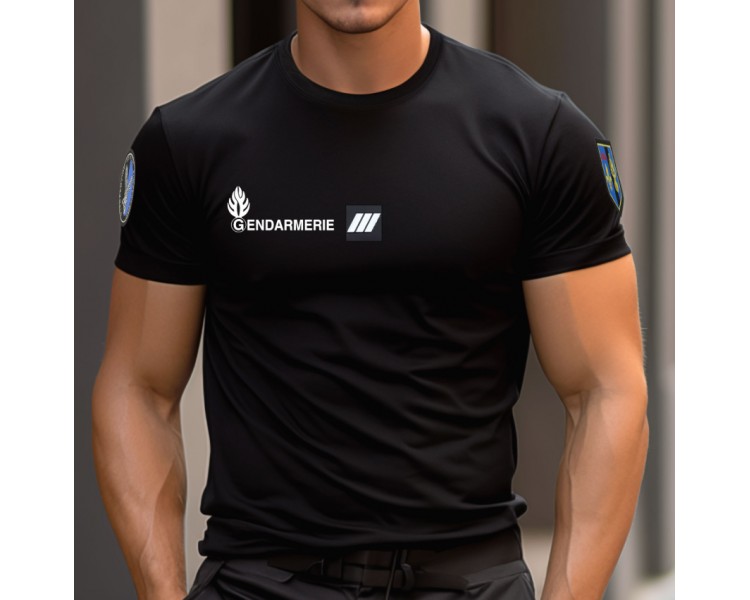 PATROL Tee-shirt Gendarmerie Noir Cooldry