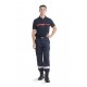 Polo marine bande rouge Sapeurs Pompiers