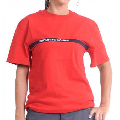 T-shirt rouge Sécurité incendie