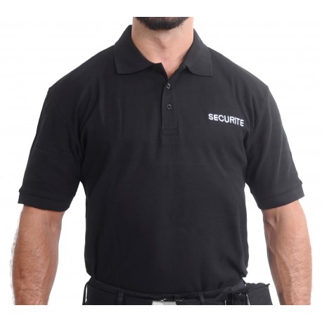 Polo noir SECURITE