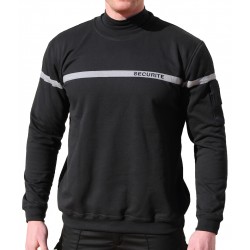 Sweat noir bande grise SECURITE