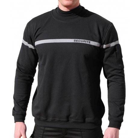 Sweat noir bande grise SECURITE