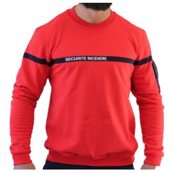 Sweat rouge bande marine SSIAP