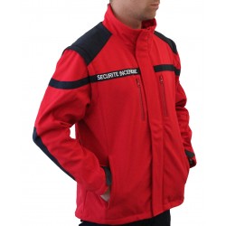 Veste SoftShell rouge SECURITE INCENDIE