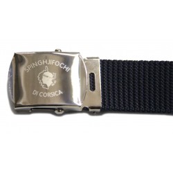 Ceinture polypro marine Gravée "SPINGHJIFOCHI DI CORSICA"