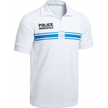 Polo blanc MC Police Municipale