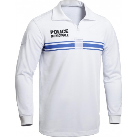 Polo blanc ML Police Municipale